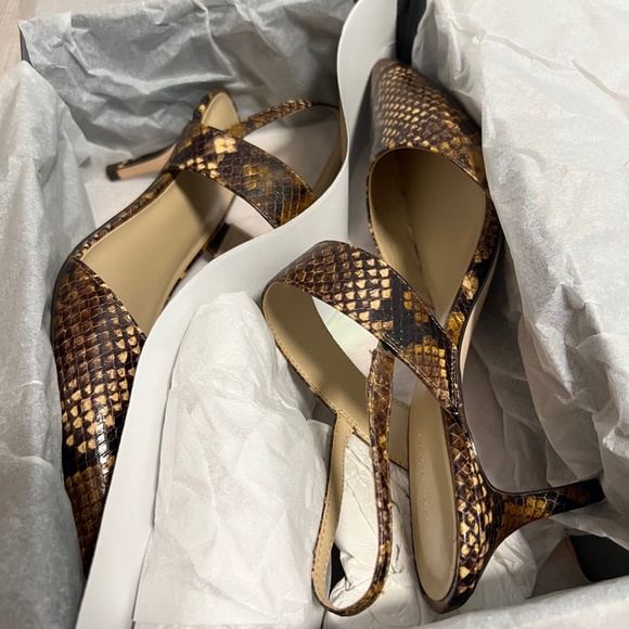 NIB - Ann Taylor Theodora Snake Slingback Pump in Brown Multi - Size 9 - Picture 4 of 12